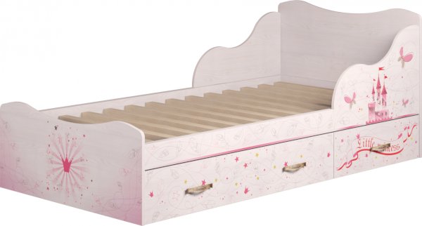 Кровать 900 мм с ящиками №5 Принцесса