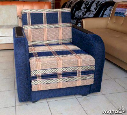 Кресло-кровать с евробоковушками шенилл
