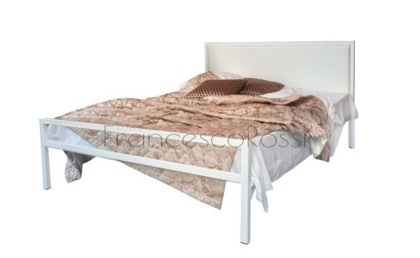 Кровать Лофт Лоренцо белая с белой вставкой