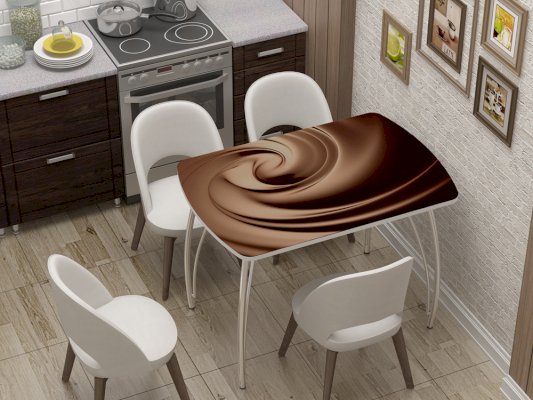 Стол кухонный бочонок фотопечать Шоколад