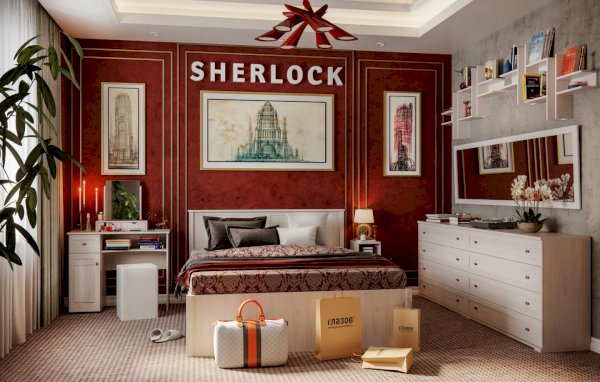 Модульная спальня Sherlock в цвете Ясень Анкор Светлый