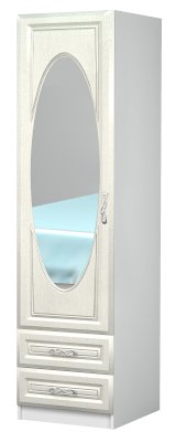 Одностворчатый шкаф с зеркалом Жемчужина