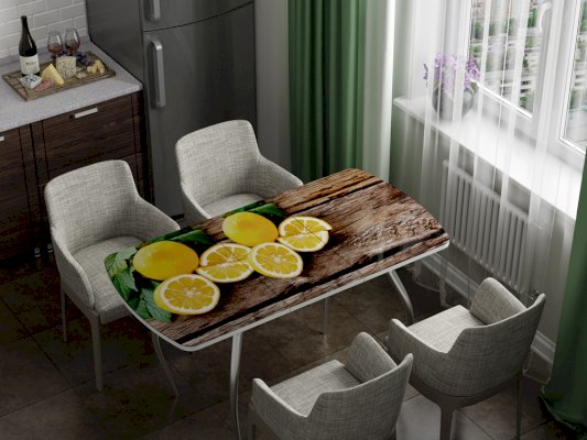 Стол кухонный раздвижной фотопечать Лимон