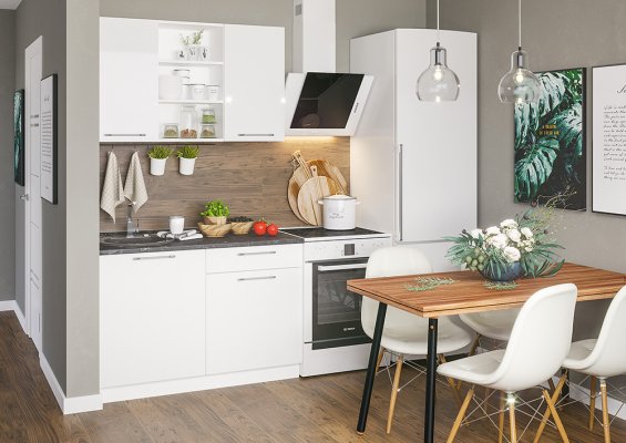 Модульная кухня Олива глянец белый/ваниль/лайм