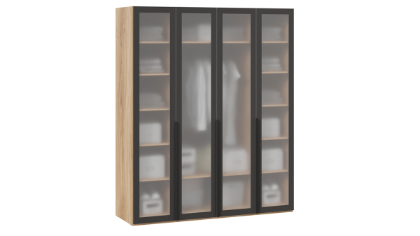 Шкаф для одежды 580 со стеклянными дверями Порто СМ-393.07.114