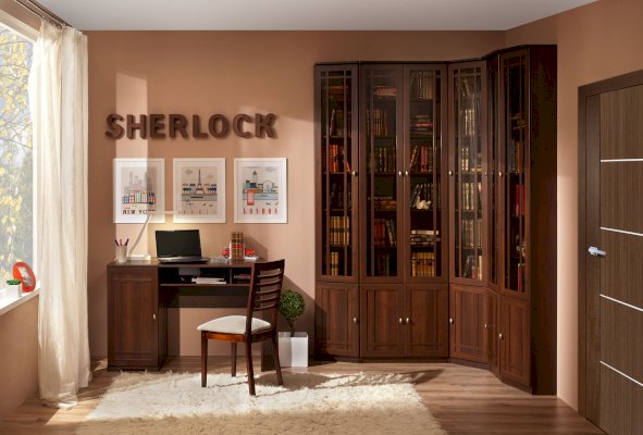 Модульная библиотека Sherlock в цвете Орех шоколадный