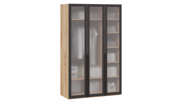 Шкаф для одежды 580 со стеклянными дверями Порто СМ-393.07.117