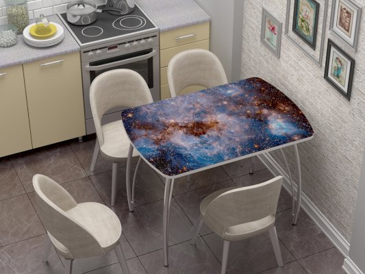 Стол кухонный бочонок фотопечать Космос