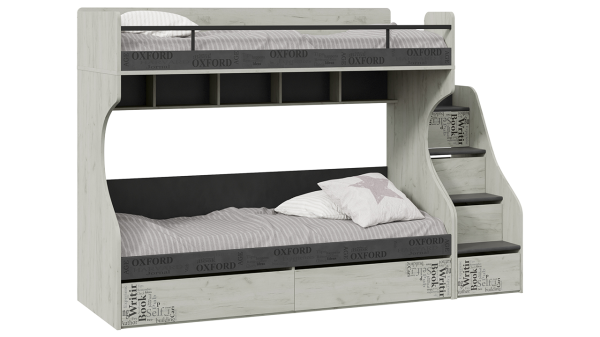 Двухъярусная кровать с лестницей Оксфорд-2 СМ-399.11.012
