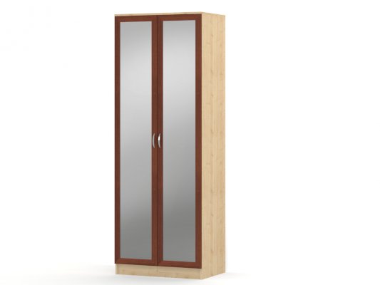 Шкаф распашной 2-х дверный с зеркалами 520 со штангой Горизонт-Р