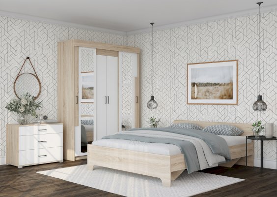 Модульная спальня Victor в цвете Сонома/Белый